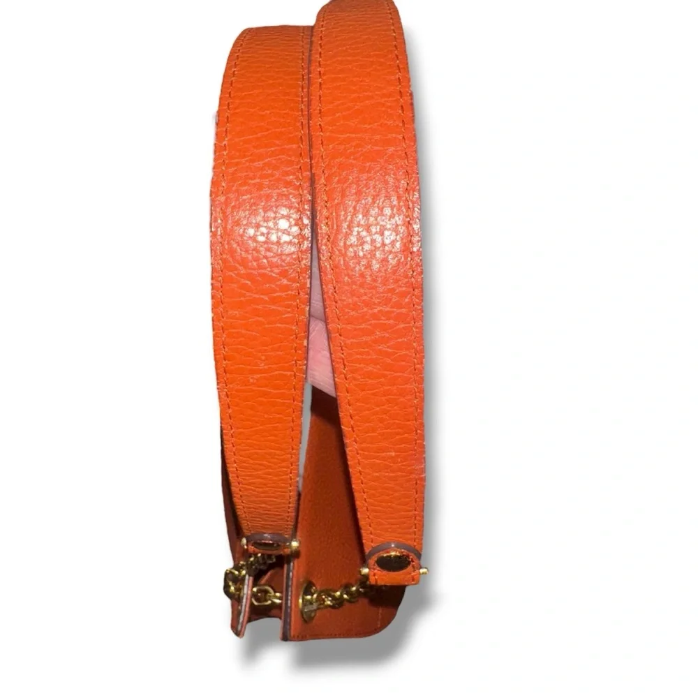MCM Orange TWO WAY Crossbody Shoulder Pebbled Leather Bag Goldstone Korean MC265